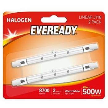 X Eveready LINEAR 118mm R7 ECO 8700 Lumens Halogen Bulb J118 240V (500 Watt)