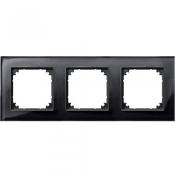 Merten 489303 Echtglasrahmen 3fach Onyxschwarz