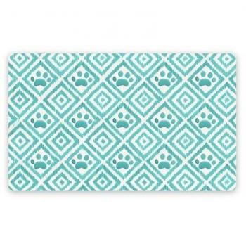 Tarhong placemat paw ikat turquoise blauw