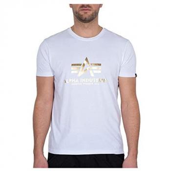 T-shirt Alpha Industries Édition Métallisée Blanc Jaune XL