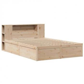 Bed Frame 135x190 cm Double Solid Wood Pine