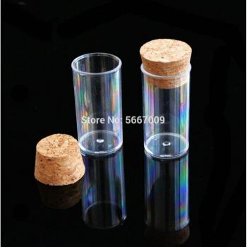 Plastic Test Tubes 24x45mm with Cork Stoppers 100pcs