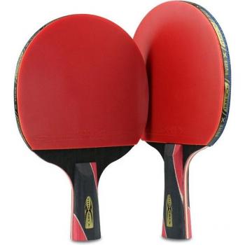 Huieson 5-Star Table Tennis Bat with Carbon Fiber and Double Pimple Rubber
