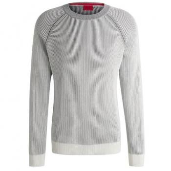 Offwhite Squizzo Strickpullover für Männer – Größe M, geripptes Detail