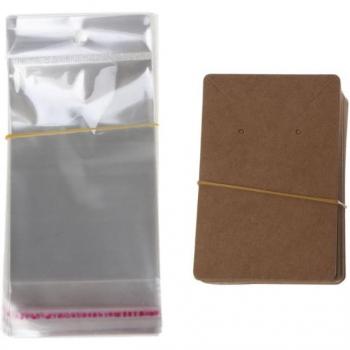 100‑er Pack Kraftpapier-Schmuckkarten mit Dichtungstaschen