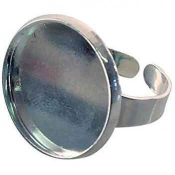 Bague plateau rond creux argent 20 mm