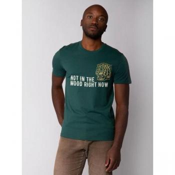 Watapparel Maglietta Not In The Mood (Giallo / Verde Scuro / Bianco)