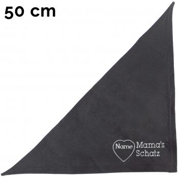 Besticktes Hundehalstuch Mama´s Schatz 50cm Schwarz