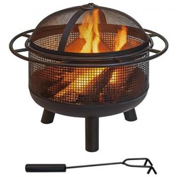 Braciere Esterno Relaxdays con Parascintille 52×60 cm – Design Nero
