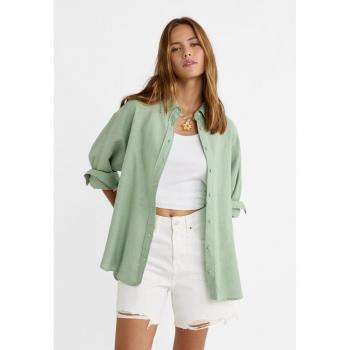 Camicia Lino M Kaki Stradivarius