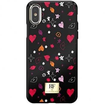Protezione per iPhone X/XS con disegni di cuori e baci dorati di Richmond&Finch
