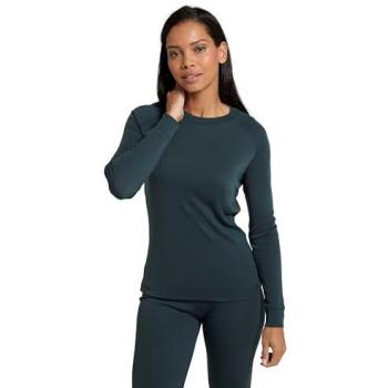 Talus Damen-Grün Rundhals-Langarm-T-Shirt