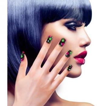 Neon Punkte Kunstnägel für Karneval und Halloween