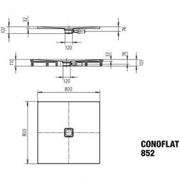 Zone de douche 80×120 cm avec support Kaldewei Conoflat – Blanc alpin mat