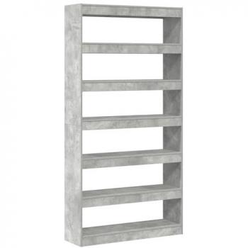 Libreria a Vetrina Grigia in Legno Ingegnerizzato 100x30x198