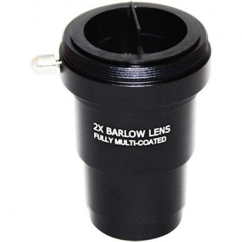 1.25 Inch 2X Barlow Lens with Camera Adapter for Telescopes