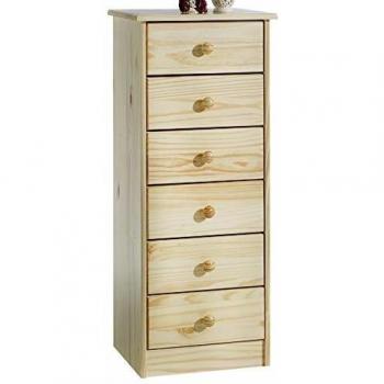 Chiffonnier en pin massif Rondo, 6 tiroirs, style apothicaire