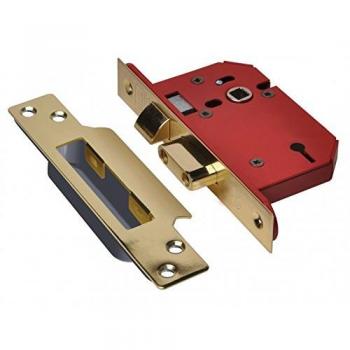 UNNY2203PB30 Union 3 Lever Mortice Sashlocks (Polished Brass, 81mm x 109.6mm)