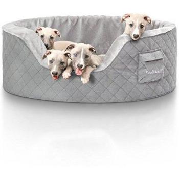 Knuffelwuff Hundebett XXL – 100 x 80 cm, graues 5 cm Polster