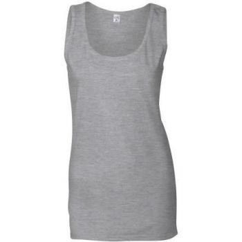 Gildan T-shirt Sans Manches Femme M Gris