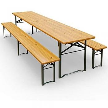 Casaria Bierzeltgarnitur 220 cm Klappbar Stabil 3 Teilig