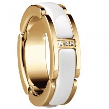 Bering Ring – Vergoldetes Edelstahl & Keramikkern, SKU 502‑25‑85