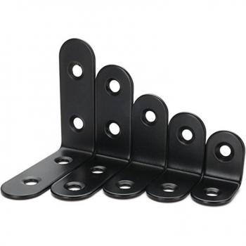 5pcs Stainless Steel 90 Degree Corner Bracket L Shape Connector Black