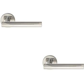 Straight Rose T-Handles (Pair) – 2 Units, Round, Polished Steel, Concealed Mount