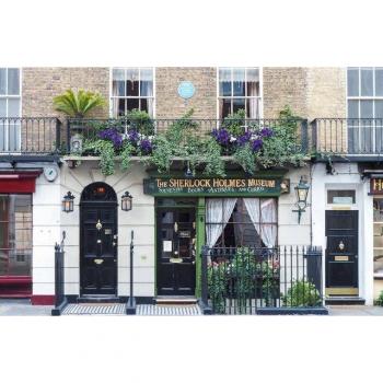 Papermoon Fototapete Londoner Fassade mit Blumen