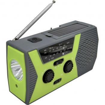 Notfall-Radio „Solar Handkurbel“ inklusive tragbarer Batteriebank (2000 mAh) und LED-Taschenlampe
