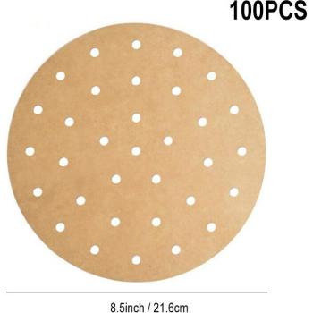 Antiaanbak Bakpapier voor Airfryer 100 Stuks 6,5/7/7,5/8,5/9 Inch