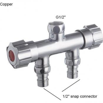 Válvula Multifunción Triangular 1/2” (Rosca M) – 3 Vías, Acero Inoxidable 304