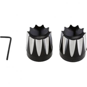 Black Front Axle Nut Cover Bolt for Touring Models FLHX
