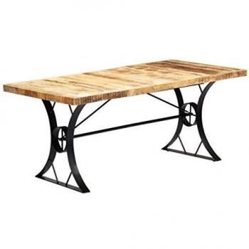 Table de cuisine 180x90x76 cm en bois de manguier massif