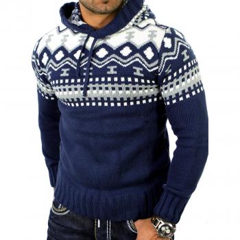 Abrigo de punto chunky azul modelo RS‑3013 Noruega