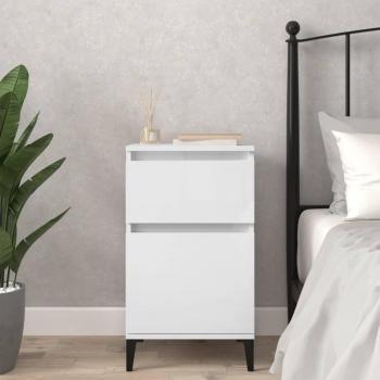 VidaXL Bedside Table High Gloss White 40x35x70 cm