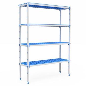 Rayonnage frigorifique 4 niveaux – aluminium robuste, résistance -30°C à +75°C