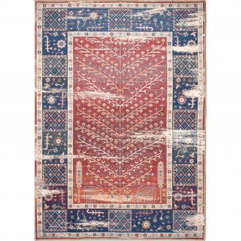 Tapis de Salon Nazar Rouge-Bleu Vintage 200x290 cm