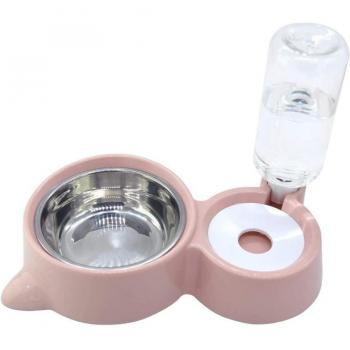 Traesio Doble Cuenco: Dispensador Automático de Agua para Gatos y Perros