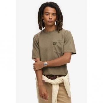 Brown Superdry Pocket T‑Shirt XL, Contrast Stitch Design