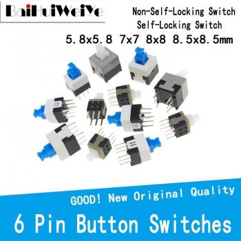 10Pcs Push Tact Power Micro Switch 6 Pin Non-Self-Locking 5.8*5.8 7*7 8*8 8.5X8.5MM