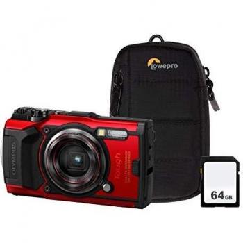 Olympus TG‑6 Red Pro Kit: 64GB SD & Travel Case