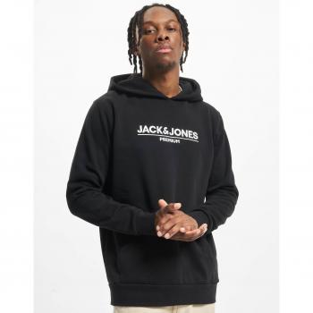Jack & Jones Soft Cotton Hoodie with Logo Print Black Size S