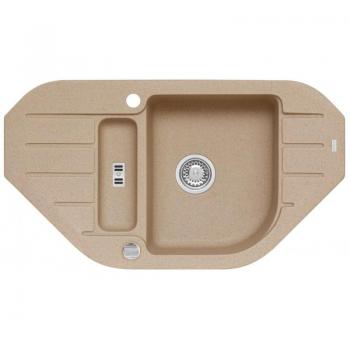 Lavello in granito Niagara beige 90x50 cm con sistema di scarico