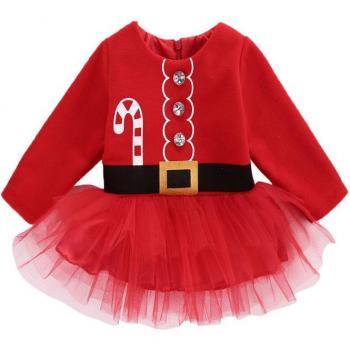 Nette Baby Mädchen Santa Claus Tüll Kleid 0-2T