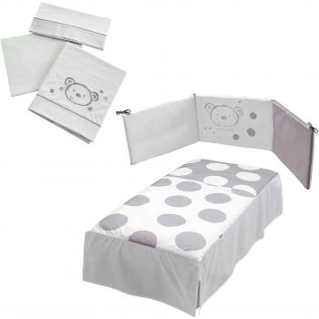 Pack textil Micuna Sweet Bear Edredón + Protector + Juego Sábanas cuna 120 X 60