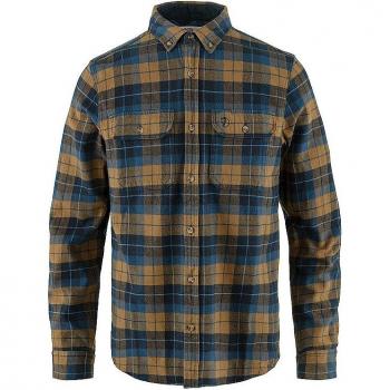 Camisa Heavy Flannel Fjällräven Singi XL Azul e Castanho