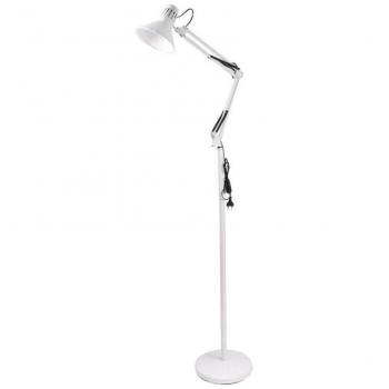 Lampe de Sol avec Bras Ajustable E27 Blanc