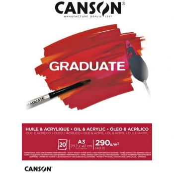 Acrylbloek Canson Graduate 290g Olie A3 20 vel
