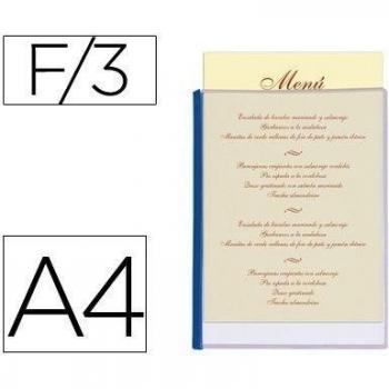 PORTA MENUS LIDERPAPEL PVC DIN A4 CON 3 FUNDAS (10 unid.)